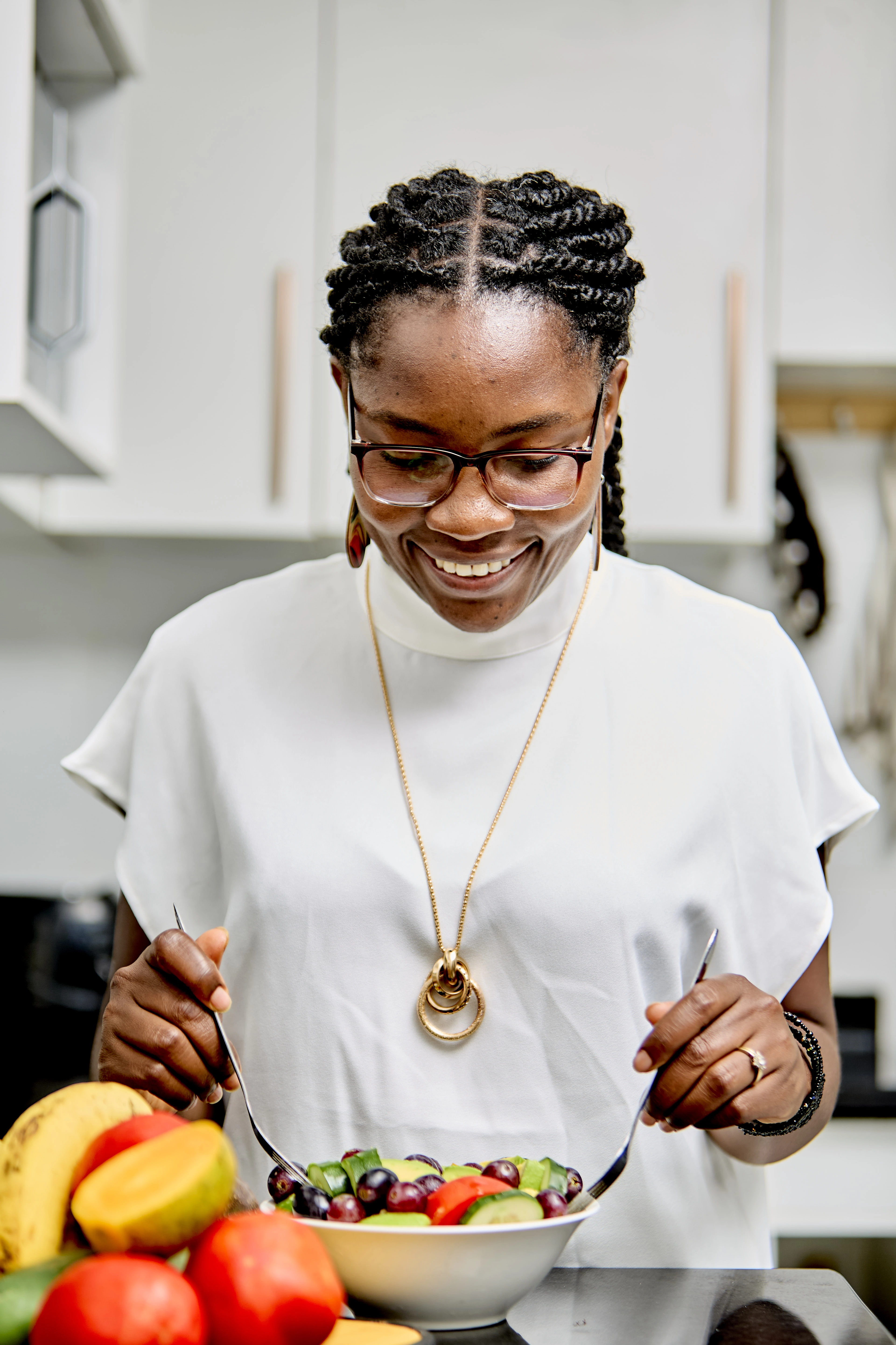 Woman preparing healthy natural food